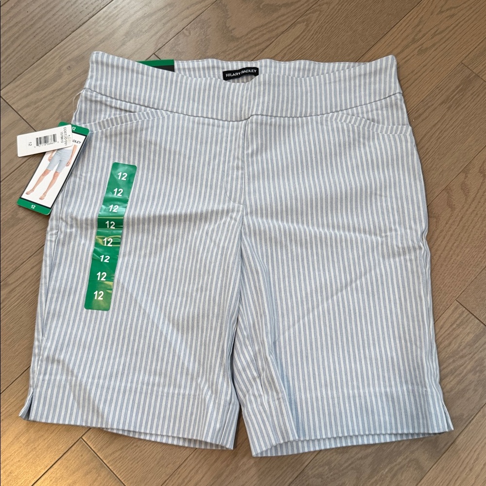 size 12 - Blue & White Women's Striped Hilary Radley Shorts